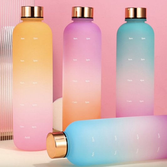 1L Bright Reusable Plastic Water Bottle With Leak Proof Lid